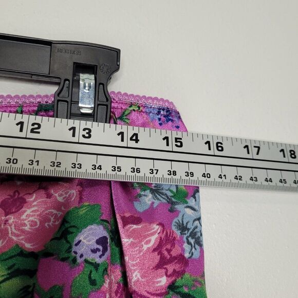 Vintage y2k Xhiliration pink floral girlie satin feel midi skirt size large - Picture 5 of 7